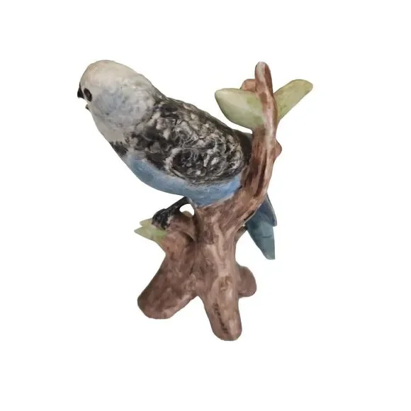 3 Schwabe Bird Figurines Multicolor  Handpainted Cardinal Wren Parakeet Signed - Picture 10 of 16